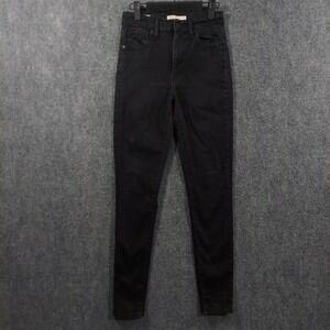Levi's Mile High Super Skinny Jeans Womens 28 Black Dark Wash High Rise 26x29